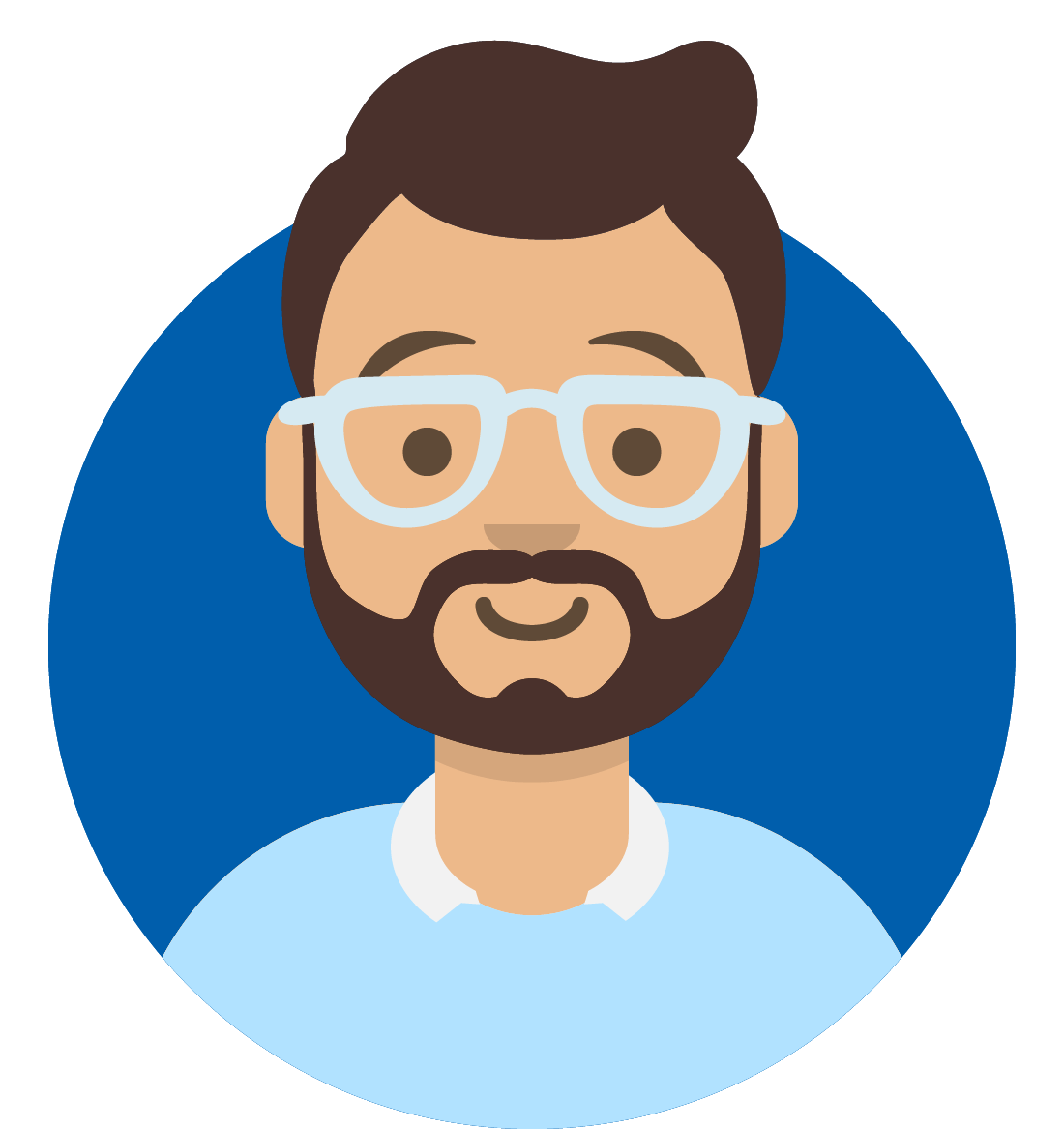 Avatar icon (bearded man with glasses)