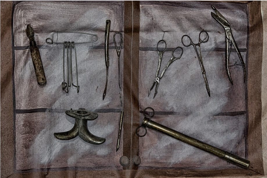 Torture equipment in the criminal materials museum.