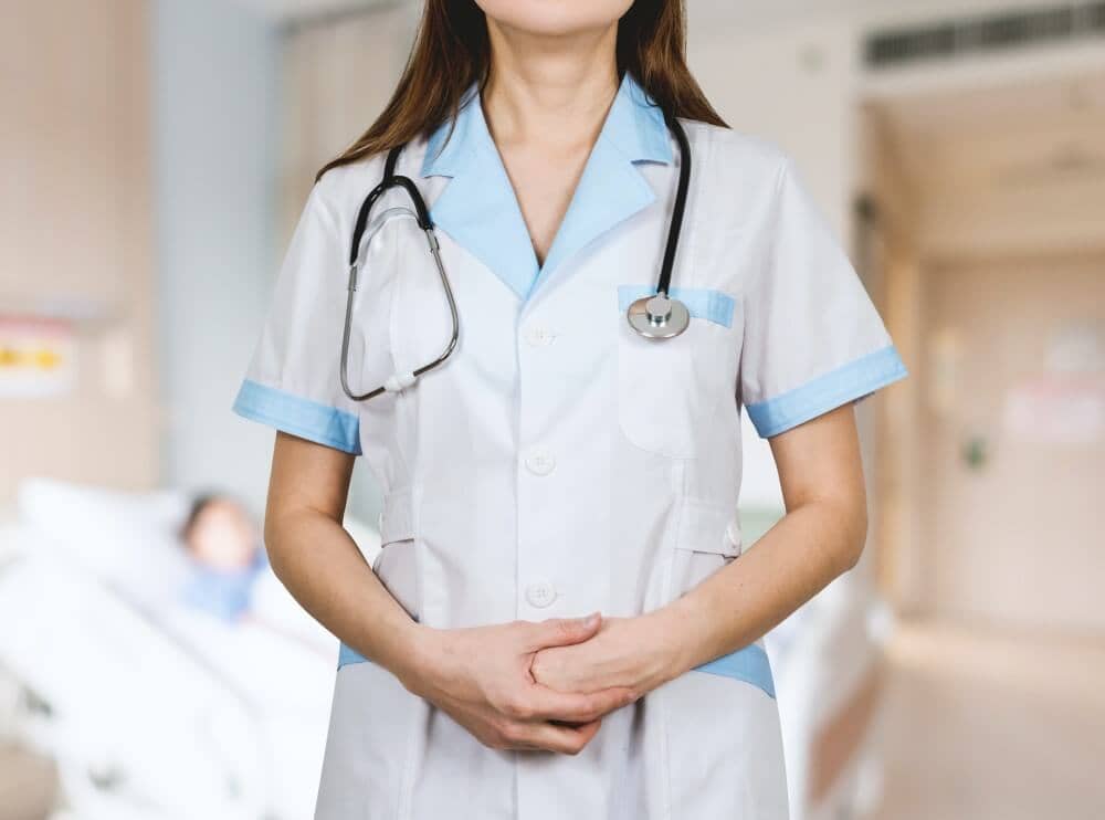 a nurse in a hospital with a stethoscope