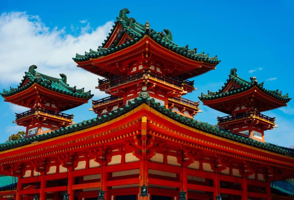 a temple in the Heian style in Japan