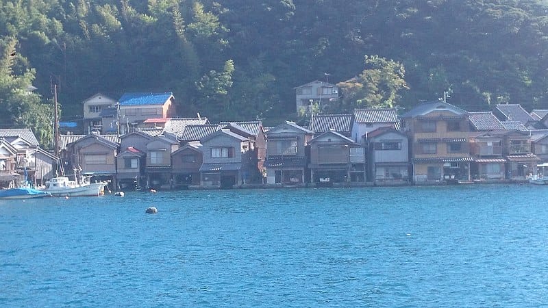 Boat houses on the bay at Ine no Funaya