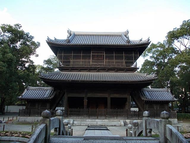 a Japanese temple in Fukuoka