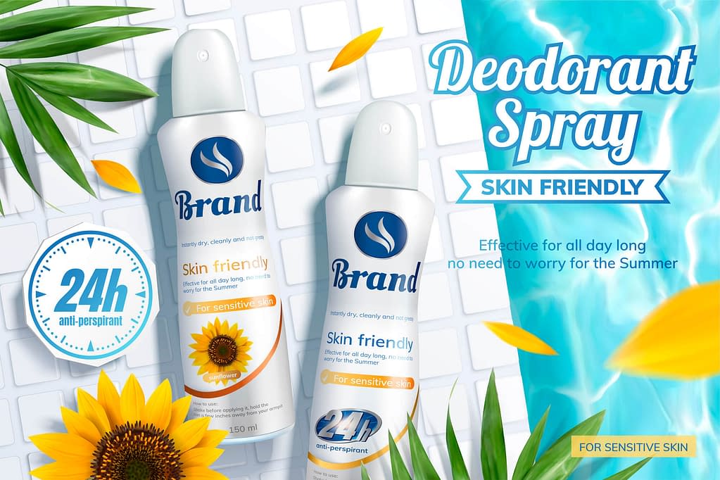 Skin friendly deodorant spray