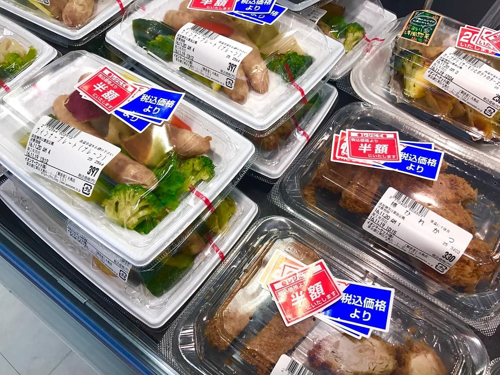 Japanese bento boxes at supermarket