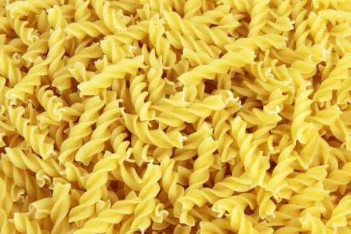 a large amount of fusilli pasta
