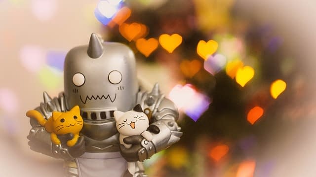 A toy of one of the main characters from Fullmetal Alchemist.