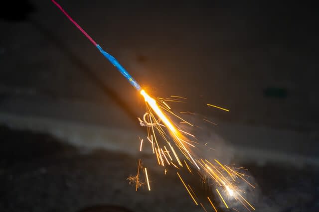 japanese sparkler firecracker in summer