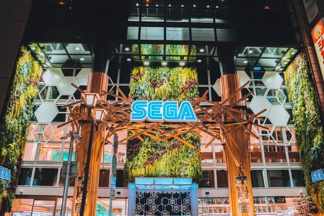 The entrance to a SEGA arcade.
