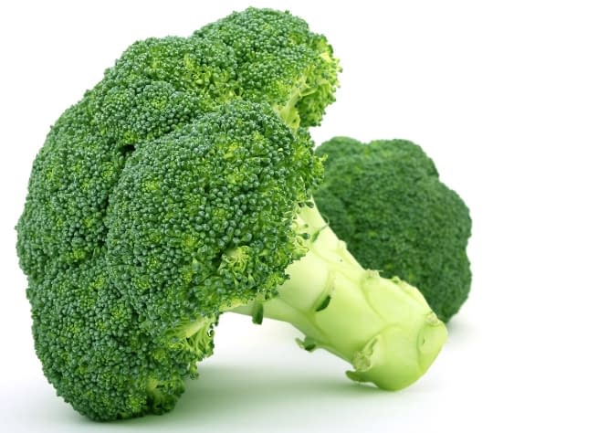 some broccoli on a white background