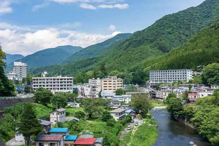 A landscape photo of the Nasu area in Tochigi Prefecture, in Japan.