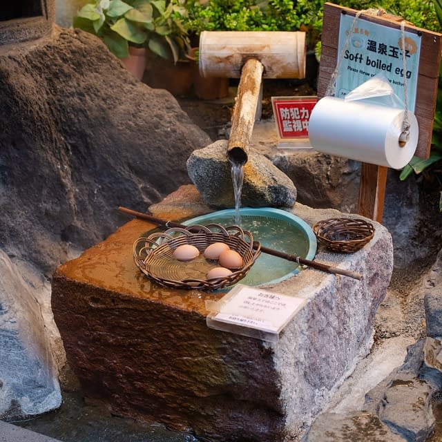 Onsen bath soft-boiled eggs