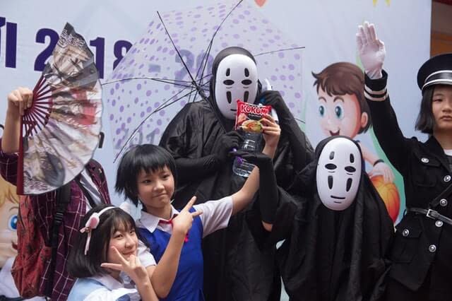 An actor dressed as a Studio Ghibli character.