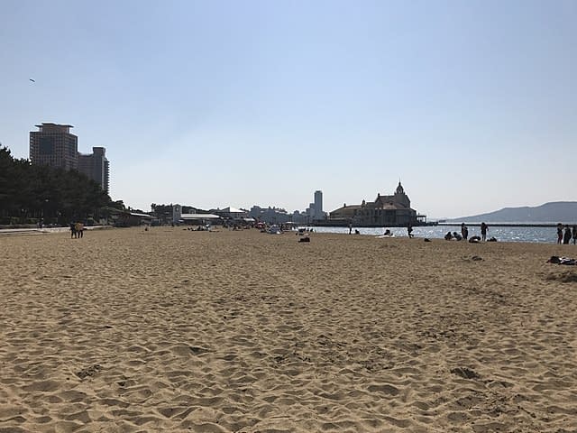 a long stretch of beach in Fukuoka