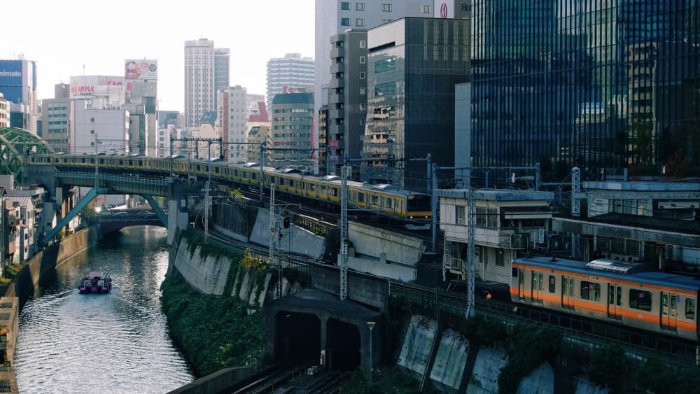 a railway line running through Tokyo