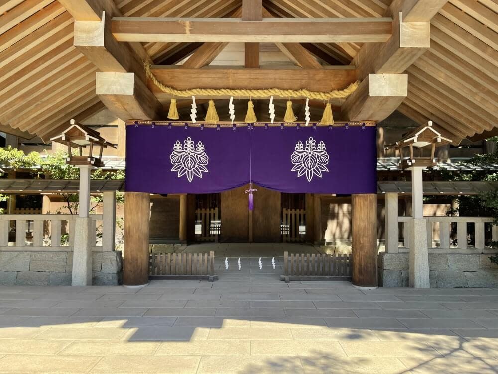 the hall of a shrine in Japan